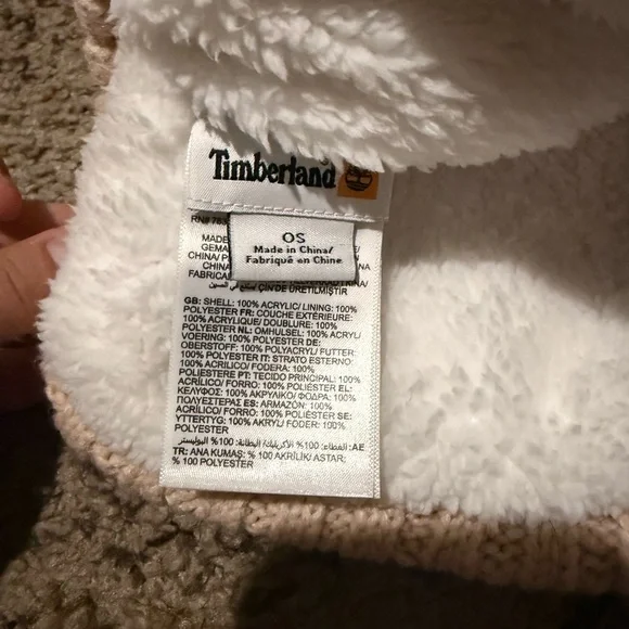Timberland White Fleece-Lined Beanie - Picture 4 of 4